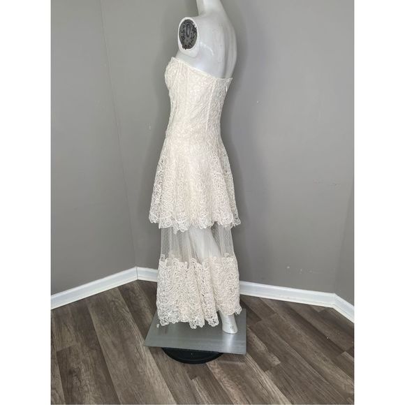 Jonathan Simkhai Strapless Lace Dress in Cream - Picture 7 of 10